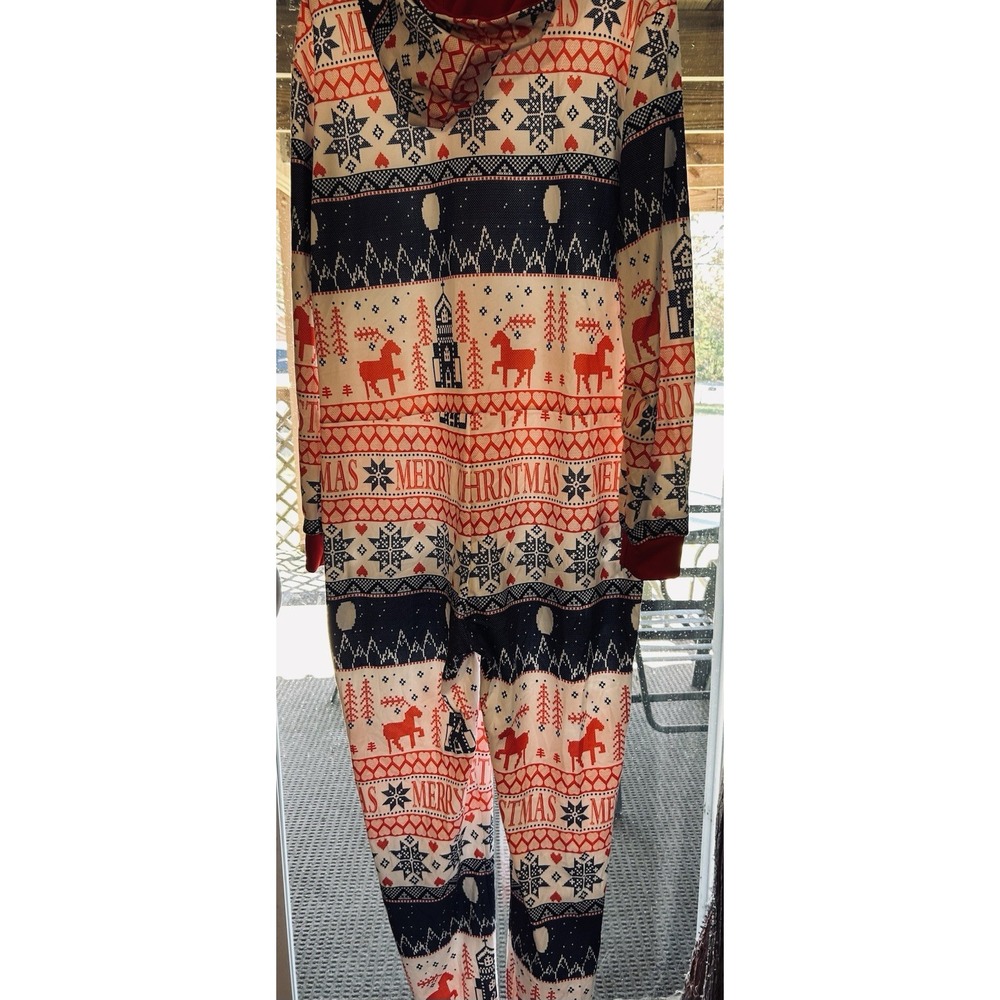 Men's Christmas Pajama Suit, Nordic-style Print Large Multicolor - Picture 2 of 3